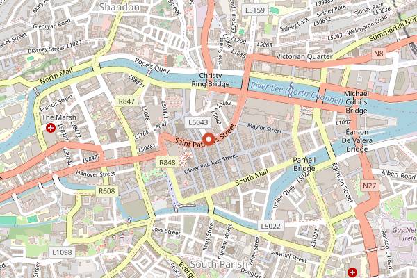 Map showing Cork Food and History Tour in Cork