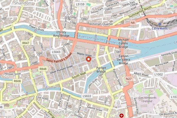 Map showing Meades Winebar in Cork