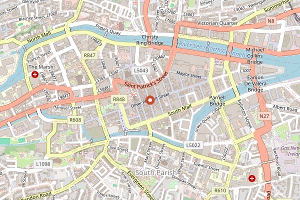 Map showing Wilde in Cork