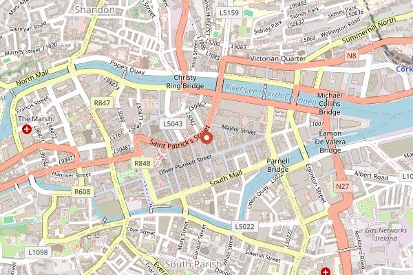 Map showing Quinlan's Seafood Bar in Cork