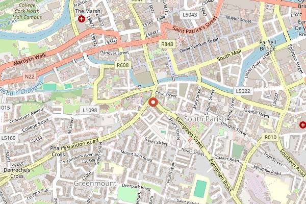 Map showing Miyazaki Japanese Takeaway in Cork