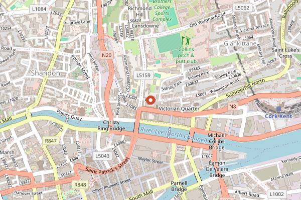 Map showing St Luke's Wine Tavern in Cork