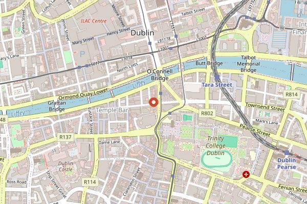 Map showing The Palace Bar in Dublin