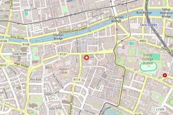 Map showing The Stag's Head in Dublin