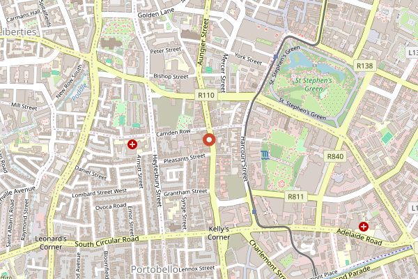 Map showing Five Lamps Brewery in Dublin