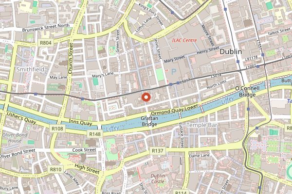 Map showing Musashi Capel Street in Dublin