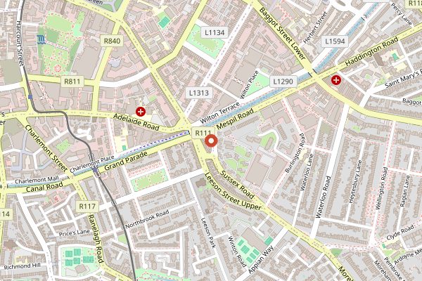 Map showing 3fe Sussex Terrace in Dublin