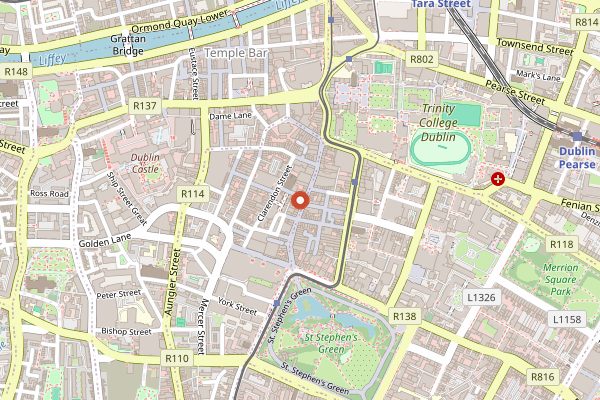 Map showing Bewley's Cafe Grafton Street in Dublin