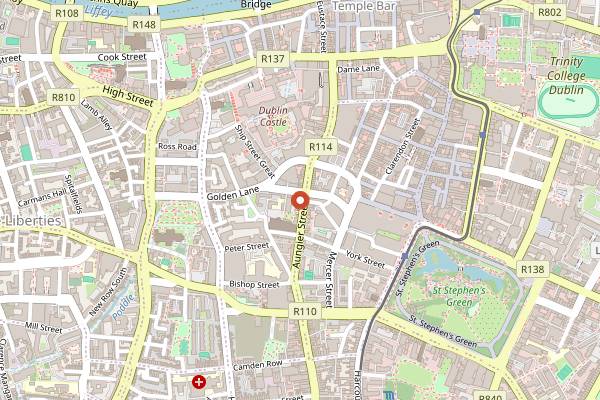 Map showing The Bald Barista in Dublin