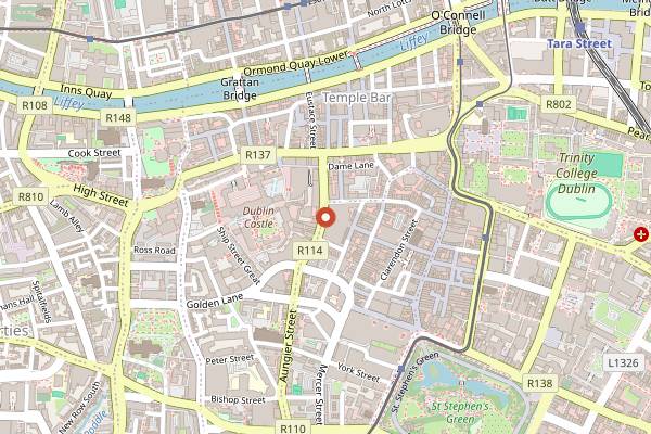 Map showing Umi Falafel Georges Street Arcade in Dublin
