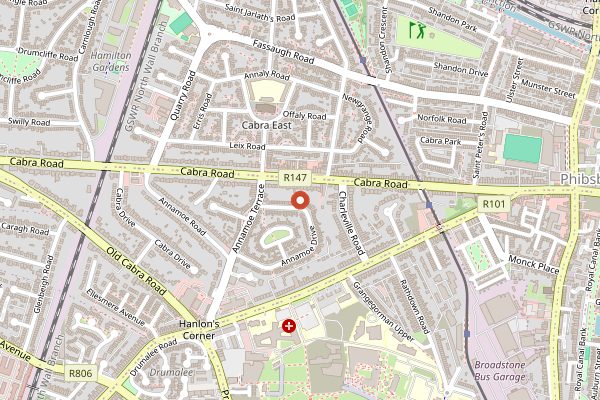 Map showing Roasted Brown in Dublin
