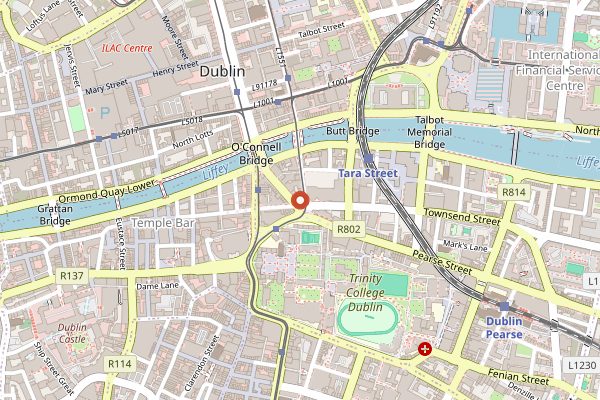 Map showing D'Olier Street in Dublin