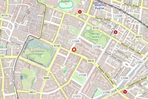 Map showing Restaurant Patrick Guilbaud in Dublin