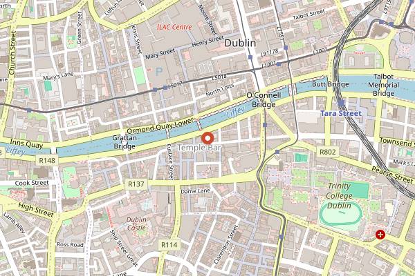 Map showing Lucky Tortoise Temple Bar in Dublin
