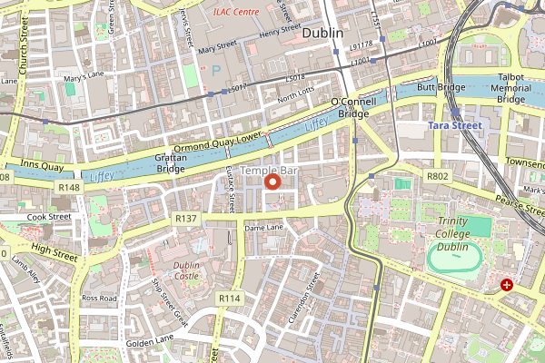 Map showing The Pieman Cafe in Dublin