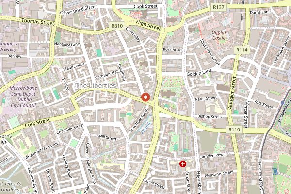Map showing Two Pups Coffee in Dublin