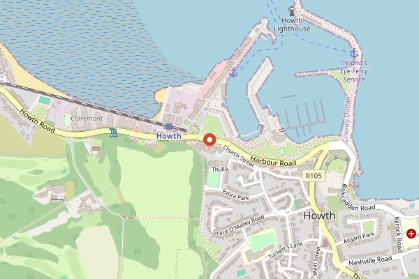 Map showing Howth Market in Dublin