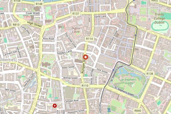 Map showing Bow Lane in Dublin