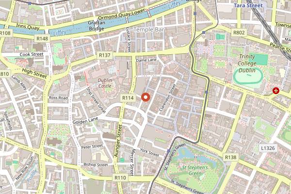 Map showing Drury Buildings in Dublin