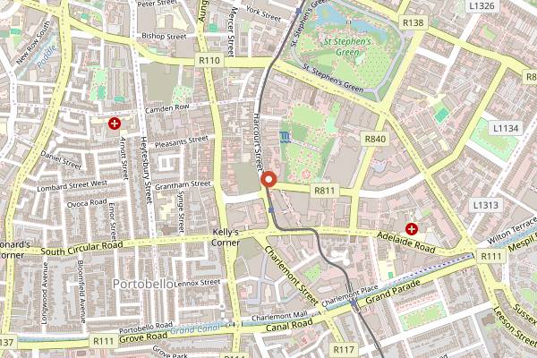 Map showing The Black Door in Dublin