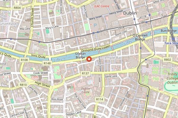 Map showing The Workman's Club in Dublin