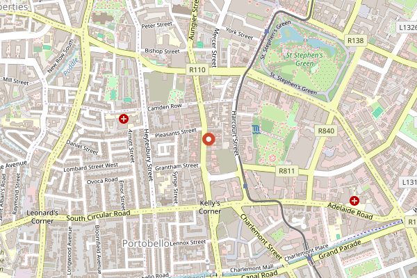 Map showing Frank's in Dublin