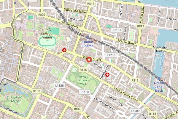 Map showing Note in Dublin