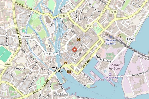 Map showing The King's Head in Galway