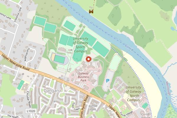 Map showing Dangan House Cafe and Nurseries in Galway