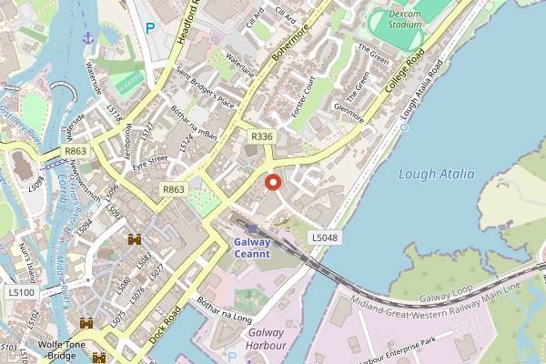 Map showing Top Shelf Coffee Bar in Galway