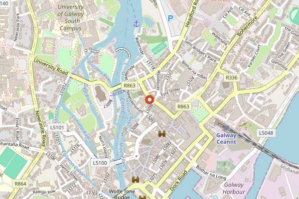 Map showing Tribe Coffee Shop in Galway