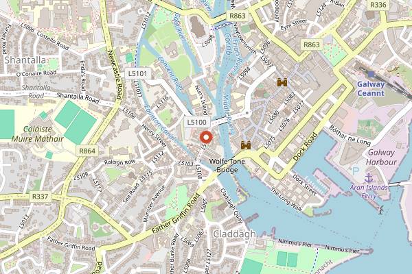 Map showing Aniar Modern Irish Seafood Workshop in Galway