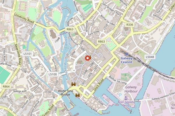 Map showing McCambridge's in Galway