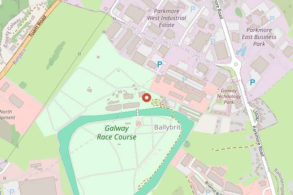 Map showing Galway Races Festival Hospitality in Galway