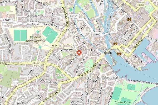 Map showing Crane Bar in Galway