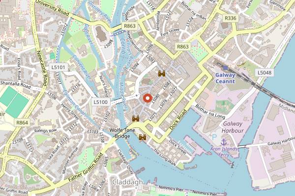 Map showing Front Door Bar in Galway