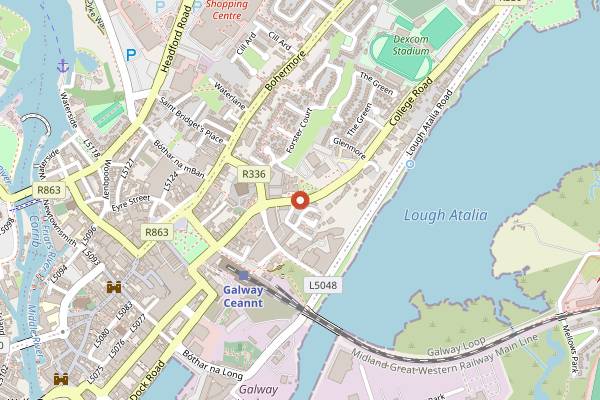 Map showing Merchant Cafe and Bar in Galway
