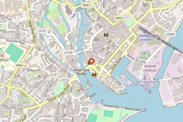 Map showing McDonagh's Fish and Chips in Galway