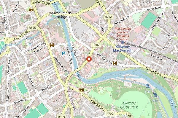 Map showing Bridie's Bar and General Store in Kilkenny