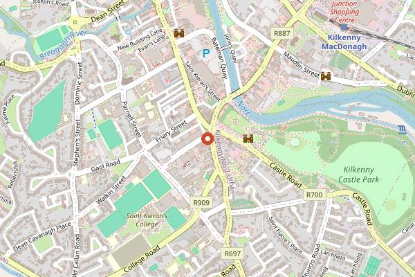 Map showing Ember Restaurant at Kilkenny Hibernian Hotel in Kilkenny