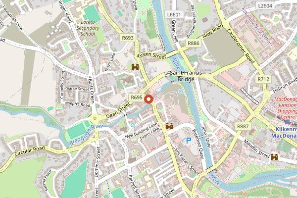 Map showing Cakeface Patisserie in Kilkenny