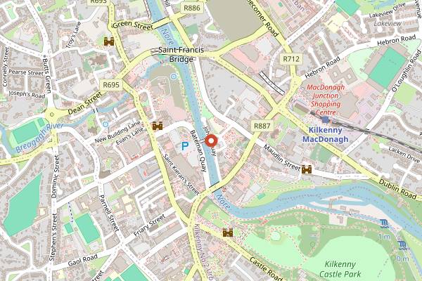 Map showing Wildflower Cafe at Butler Gallery in Kilkenny
