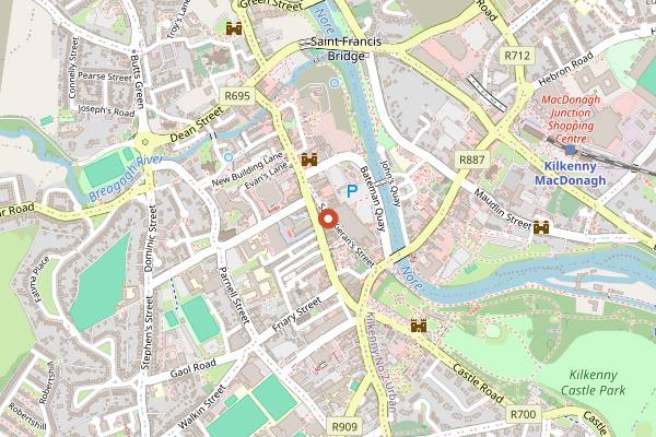 Map showing Scalini Italian Restaurant in Kilkenny
