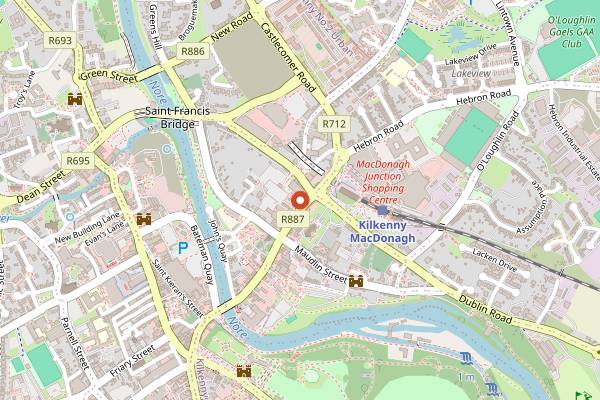 Map showing Billy Byrnes Gastro Bar in Kilkenny