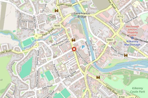 Map showing The Gourmet Store in Kilkenny