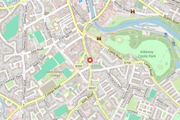 Map showing Louie's Cafe and Wine Bar in Kilkenny
