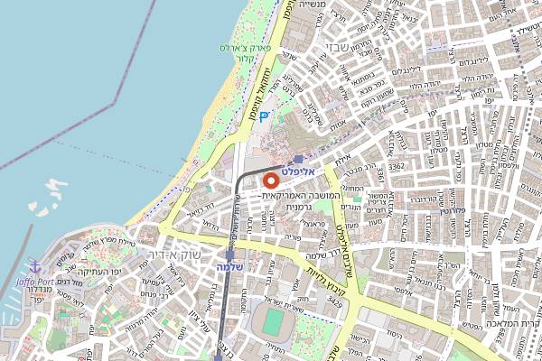 Map showing Urban Bakery in Tel Aviv