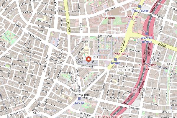 Map showing Schnitt Brewing Company in Tel Aviv