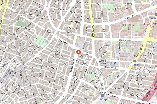 Map showing Tony Vespa in Tel Aviv