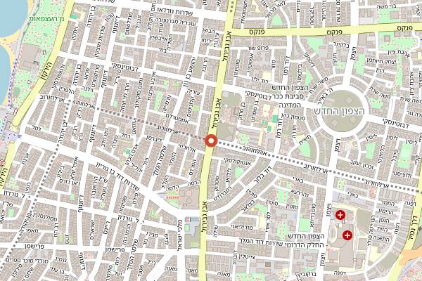 Map showing Cafelix in Tel Aviv